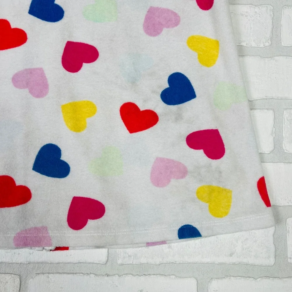 Wonder Nation Kids Terry Cloth Heart Print Zip Up Hooded Cover Up White L 10-12